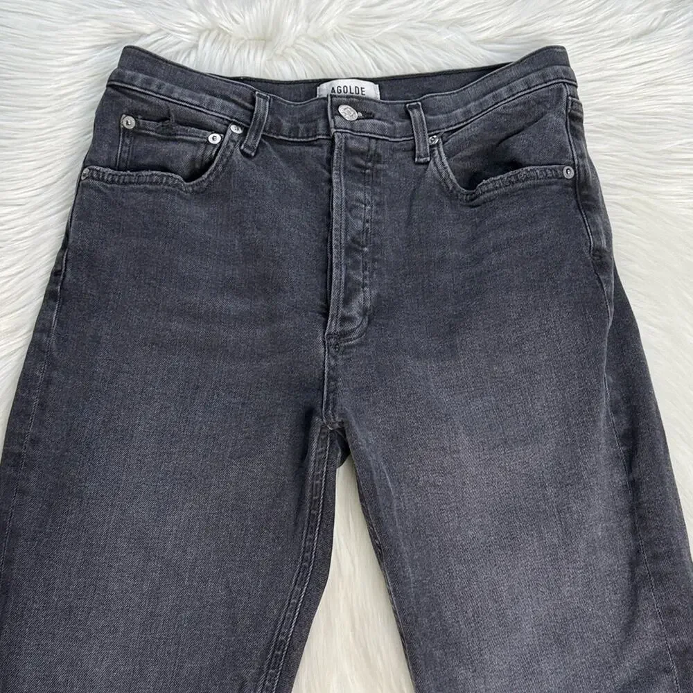 Agolde High Rise Straight Crop Riley Jeans in Progress